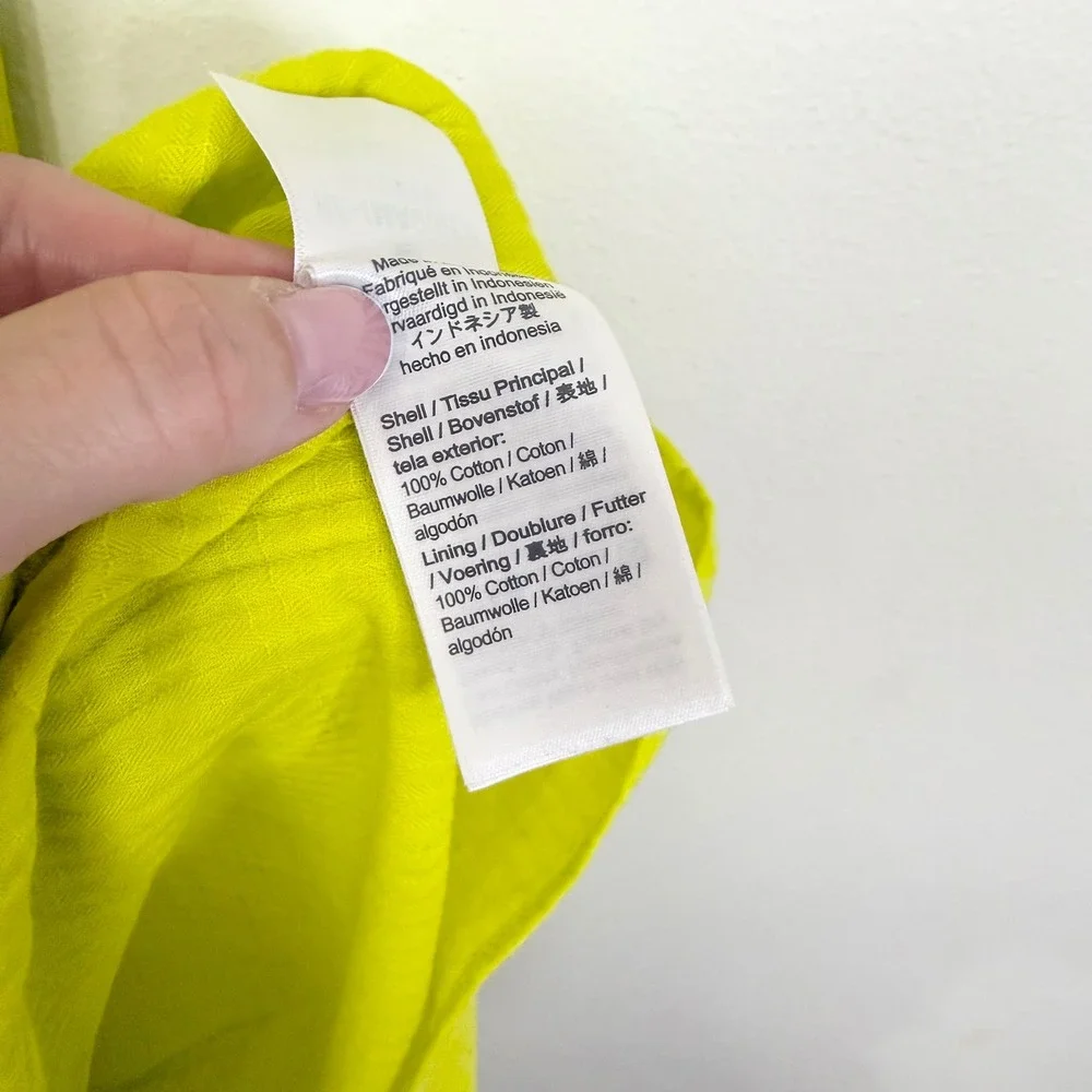 J.Crew Lime Green Tiered Cotton Maxi Dress Size Large